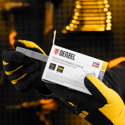 Скобы 21GA для пнев. степл., 14мм, шир. - 0,95мм, тол. - 0,6мм, шир. скобы - 12,8мм, 5000шт Denzel по ценам производителя в Москве с доставкой по всей России