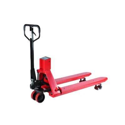 Тележка гидравлическая с весами на пальчиковых батарейках 2500 кг 1150 мм полиуретановые колеса TOR CBY-CW2-AA