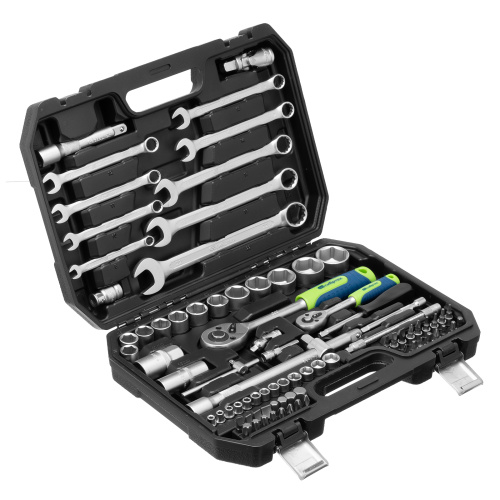 Набор инструментов, 1/2", 1/4", пластиковый кейс, 82 предмета Сибртех по ценам производителя в Москве с доставкой по всей России