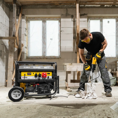 Генератор бензиновый PS 80 E-3, 6.6 кВт, 400 В, 25 л, электростартер Denzel по ценам производителя в Москве с доставкой по всей России