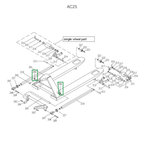 Стопорное кольцо оси углового рычага для гидравлических тележек JC20 по ценам производителя в Москве с доставкой по всей России