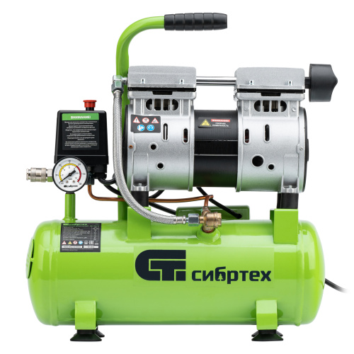 Компрессор безмаслянный малошумный МБ 750/10,750 Вт, 10 л, 150 л/мин Сибртех по ценам производителя в Москве с доставкой по всей России