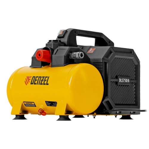 Компрессор  DLS750/6 безмасляный малошумный 750 Вт, 140 л/мин,ресивер 6 л Denzel по ценам производителя в Москве с доставкой по всей России