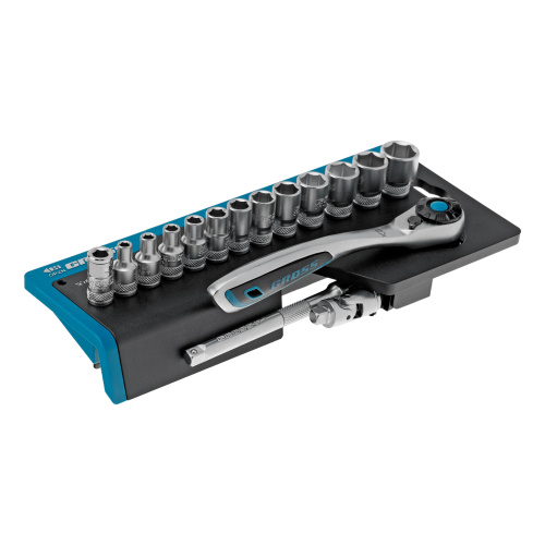 Набор торцевых головок, трещотка 120 зубьев, 1/4", CrV, 36 предметов Gross по ценам производителя в Москве с доставкой по всей России