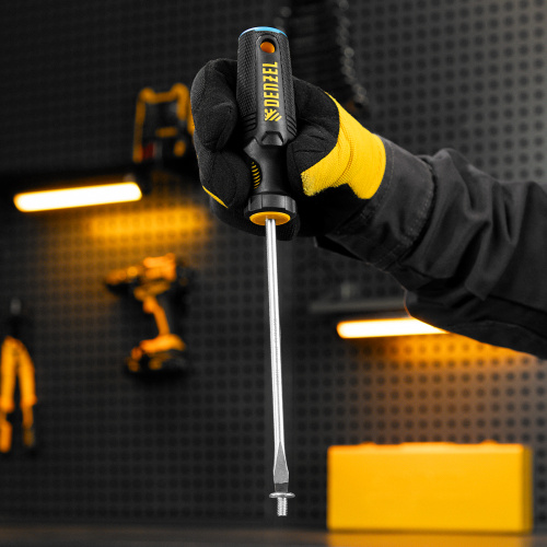 Отвертка, SL6x150 мм, S2, 3к рукоятка Denzel по ценам производителя в Москве с доставкой по всей России