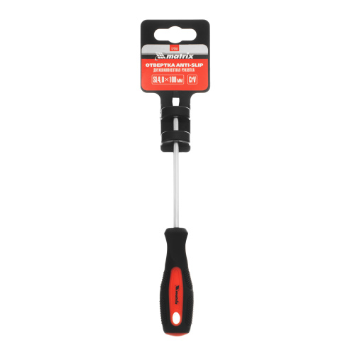 Отвертка Anti-Slip, SL4 х 100 мм, CrV, двухкомпонентная рукоятка Matrix по ценам производителя в Москве с доставкой по всей России
