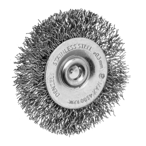 Набор щеток для дрели, 1 Плоская 50мм, 2 Чашки 25-50мм, шпилька, нерж. вит. проволока Denzel по ценам производителя в Москве с доставкой по всей России