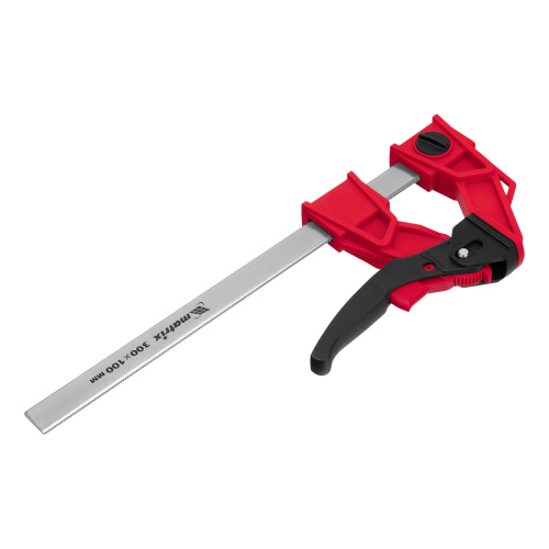 Струбцина реечная быстрозажимная, усиленная, пластиковый корпус рычажно-храповой механизм 300 х 100 х 456 мм, штанга 5 х 22 мм Matrix по ценам производителя в Москве с доставкой по всей России