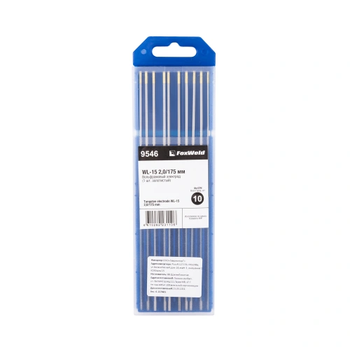 Вольфрамовый электрод WL-15 2,0мм / 175мм (1шт. золотистый) FoxWeld по ценам производителя в Москве с доставкой по всей России