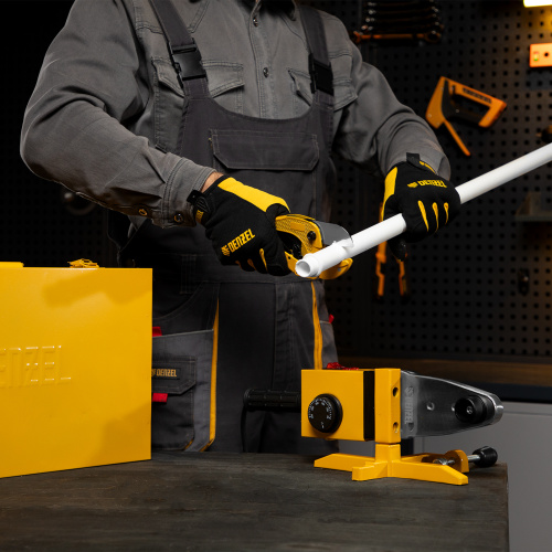 Аппарат для сварки пластиковых труб DWP-1500, 1500 Вт, 260-300 град, комплект насадок, 20-63 мм Denzel по ценам производителя в Москве с доставкой по всей России