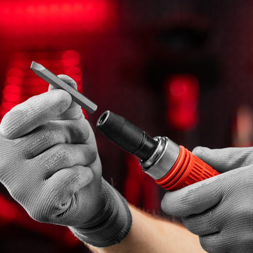 Отвертка ударно-поворотная 1/2, набор бит, 6 шт, обрезиненная ручка, пластиковый бокс Matrix по ценам производителя в Москве с доставкой по всей России