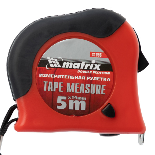Рулетка Double fixation,5 м х 19 мм,обрезиненный корпус,двойная плавная фиксация Matrix по ценам производителя в Москве с доставкой по всей России
