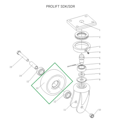 Опорное колесо для штабелеров SDR1536/1545S/1645/1656/2036/2045, SDK по ценам производителя в Москве с доставкой по всей России