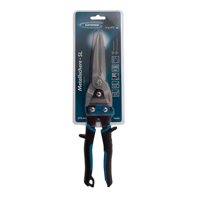 Ножницы по металлу "Piranha", 270 мм, прямой проходной рез, сталь СrMo, двухкомпонентные рукоятки Gross по ценам производителя в Москве с доставкой по всей России