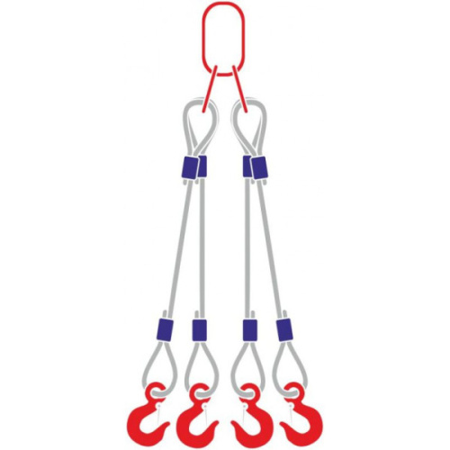 Строп канатный 4СК, с 4 крюками 1,6Т x 8М по ценам производителя в Москве с доставкой по всей России