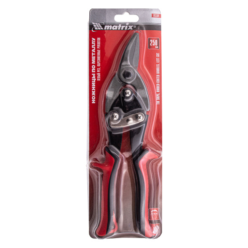 Ножницы по металлу, 250 мм, левые, обрезиненные рукоятки Matrix по ценам производителя в Москве с доставкой по всей России