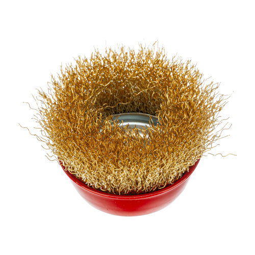 Щетка для УШМ, 65 мм, М14, "чашка", латунированная витая проволока Matrix по ценам производителя в Москве с доставкой по всей России