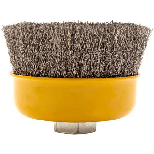 Щетка для УШМ, 100 мм, "Чашка", витая нержавеющая проволока 0.3 мм, М14 Denzel по ценам производителя в Москве с доставкой по всей России