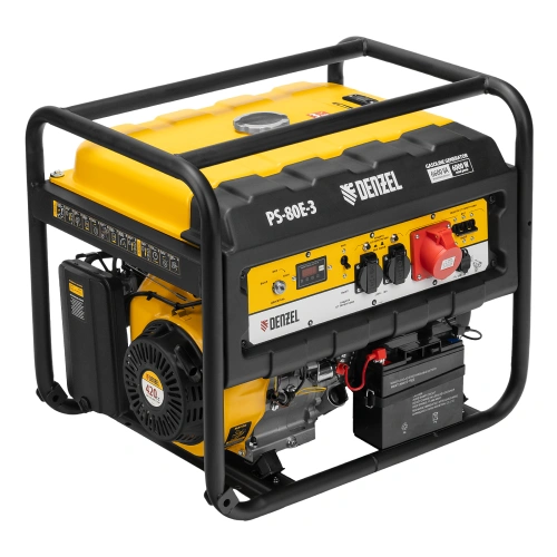 Генератор бензиновый PS 80 E-3, 6.6 кВт, 400 В, 25 л, электростартер Denzel по ценам производителя в Москве с доставкой по всей России