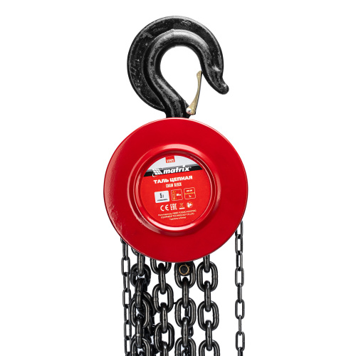 Таль цепная, 5 т, H подъема 3 м, расстояние между крюками 600 мм Matrix по ценам производителя в Москве с доставкой по всей России