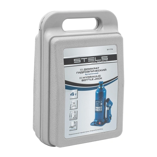 Домкрат гидравлический бутылочный, 4 т, h подъема 188-363 мм, в пластиковом кейсе Stels по ценам производителя в Москве с доставкой по всей России