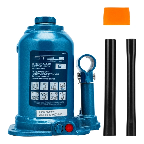 Домкрат гидравлический бутылочный телескопический, 6 т, подъем 180-410 мм Stels по ценам производителя в Москве с доставкой по всей России