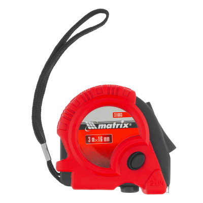 Рулетка Rubber,3 м х 16 мм,обрезиненный корпус Matrix по ценам производителя в Москве с доставкой по всей России