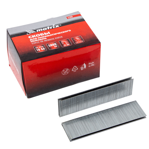 Скобы для пневматического степлера 18GA, 1.25 х 1 мм, длина 35 мм ширина 5,7 мм, 5000 шт Matrix по ценам производителя в Москве с доставкой по всей России