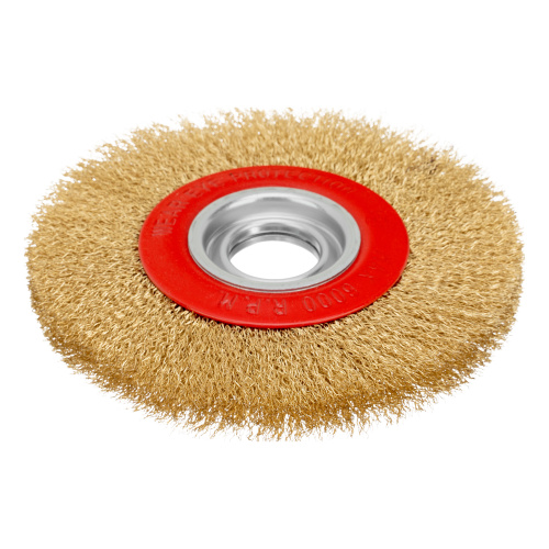 Щетка для точила, 175 мм, посадка 32 мм, плоская, латунированная витая проволока Matrix по ценам производителя в Москве с доставкой по всей России