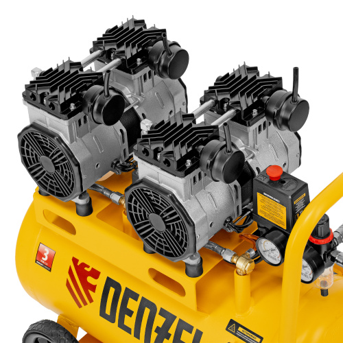 Компрессор безмасляный, малошумный DLS 2200/50, 2200 Вт, 2x1100, 50 л, 380 л/мин Denzel по ценам производителя в Москве с доставкой по всей России