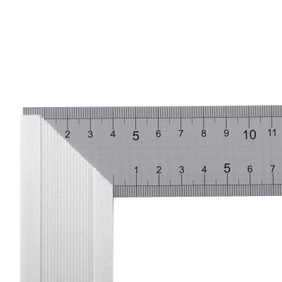 Угольник стальной 250 мм, нержавеющая сталь, градуировка, алюминиевое основание Denzel по ценам производителя в Москве с доставкой по всей России