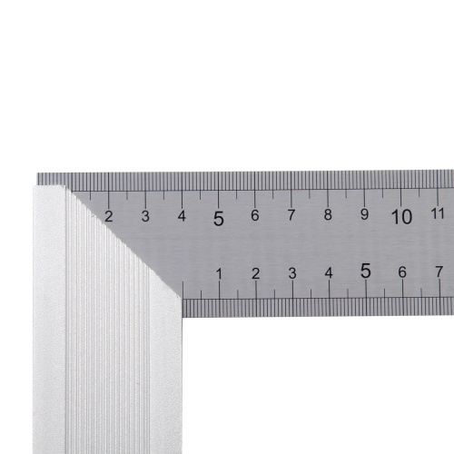 Угольник стальной 250 мм, нержавеющая сталь, градуировка, алюминиевое основание Denzel по ценам производителя в Москве с доставкой по всей России