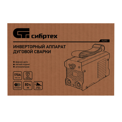 Инверторный аппарат дуговой сварки ИДС-170K, 170 А, ПВ 80%, диаметр электрода 1,6-3,2 мм Сибртех по ценам производителя в Москве с доставкой по всей России