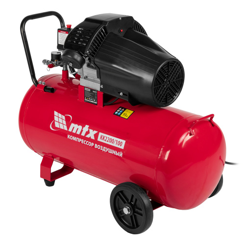 Компрессор воздушный КК-2200/100, 2,2 кВт, 350 л/мин, 100 л, прямой привод, масляный MTX по ценам производителя в Москве с доставкой по всей России