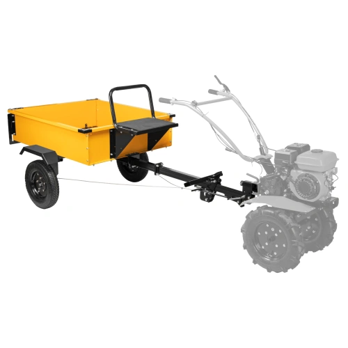 Прицеп для мотоблока TT-500, оцинк., груз. 500 кг, рег. сцепка, колеса 4.00-10, в упаковке Denzel по ценам производителя в Москве с доставкой по всей России