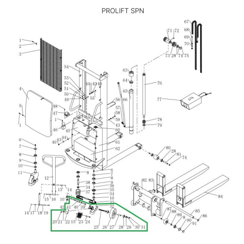 Поворотная опора с тормозом для поворотных колес для штабелеров SPN (в сборе с колесом) по ценам производителя в Москве с доставкой по всей России