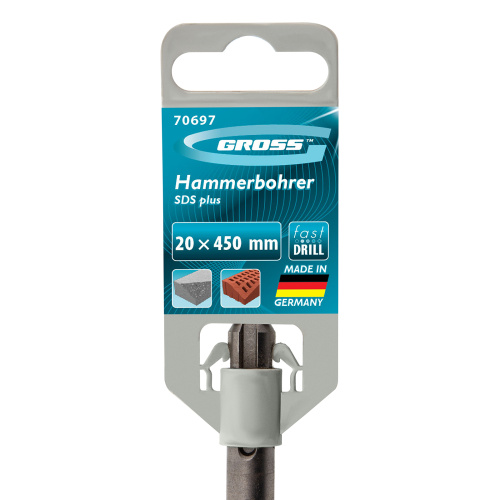 Бур по бетону Pro, 20 х 450 мм, SDS Plus Gross по ценам производителя в Москве с доставкой по всей России