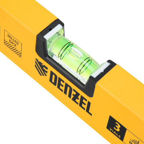 Уровень алюминиевый, магнит, фрезерованный, 3 глазка (1 зеркал.) 0,5 мм/м, 1000 мм Denzel по ценам производителя в Москве с доставкой по всей России