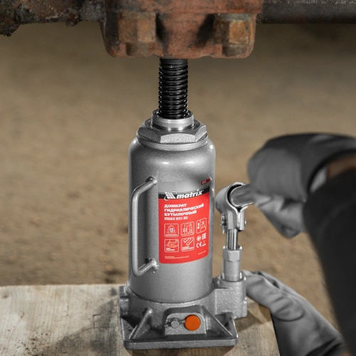 Домкрат гидравлический бутылочный, 12 т, h подъема 230-465 мм Matrix по ценам производителя в Москве с доставкой по всей России