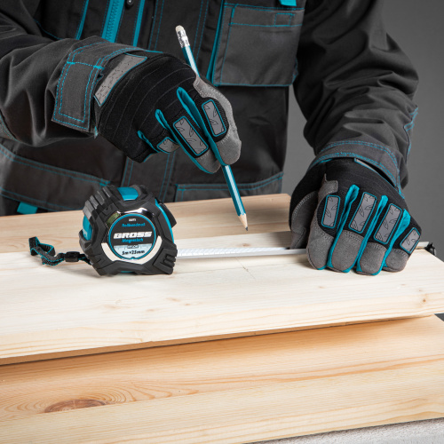 Рулетка Magnetisch 5 м х 25 мм,обрезиненный корпус,автоматическая фиксация,Нейлоновое покрытиеытие,зацеп с магнитом Gross по ценам производителя в Москве с доставкой по всей России