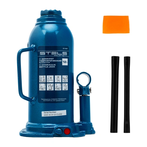 Домкрат гидравлический бутылочный, 12 т, h подъема 227-457 мм Stels по ценам производителя в Москве с доставкой по всей России