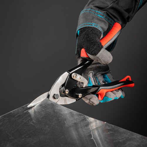 Ножницы по металлу, 250 мм, пряморежущие, для тонкого металла, обрезиненные рукоятки Matrix по ценам производителя в Москве с доставкой по всей России