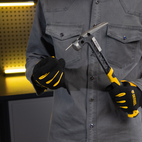 Молоток строительный 450 г, цельнокованый,боек с магнитом, двухкомп. обрезин. рук-ка Denzel по ценам производителя в Москве с доставкой по всей России