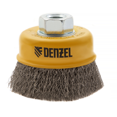 Щетка для УШМ, 75 мм, "Чашка", витая нержавеющая проволока 0.3 мм, М14 Denzel по ценам производителя в Москве с доставкой по всей России