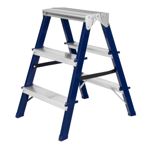Стремянка двусторонняя 3 ступени, стальная, Сибртех по ценам производителя в Москве с доставкой по всей России