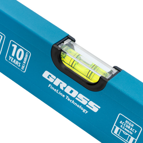 Уровень алюминиевый усиленный, 1800 мм, 3 глазка Gross по ценам производителя в Москве с доставкой по всей России