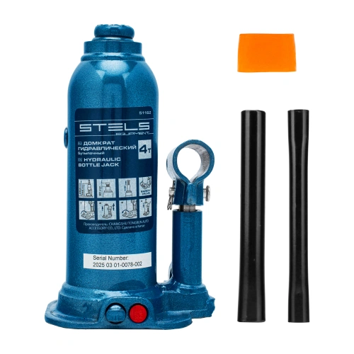 Домкрат гидравлический бутылочный, 4 т, h подъема 188-363 мм Stels по ценам производителя в Москве с доставкой по всей России