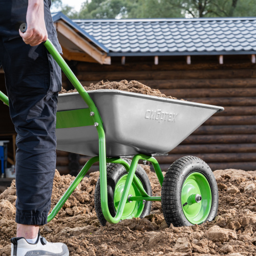 Тачка садовая, 2-х колесная, грузоподъемность 120 кг, объем 65 л Сибртех по ценам производителя в Москве с доставкой по всей России