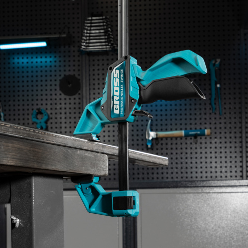 Струбцина реечная, быстрозажимная, пистолетного типа, пошаговый механизм, пластиковый корпус, 600мм Gross по ценам производителя в Москве с доставкой по всей России