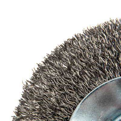Щетка для УШМ, 100 мм, "Тарелка", витая нержавеющая проволока 0.3 мм, М14 Denzel по ценам производителя в Москве с доставкой по всей России